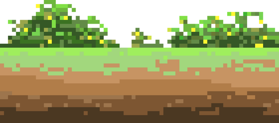 pixel terrain with plants