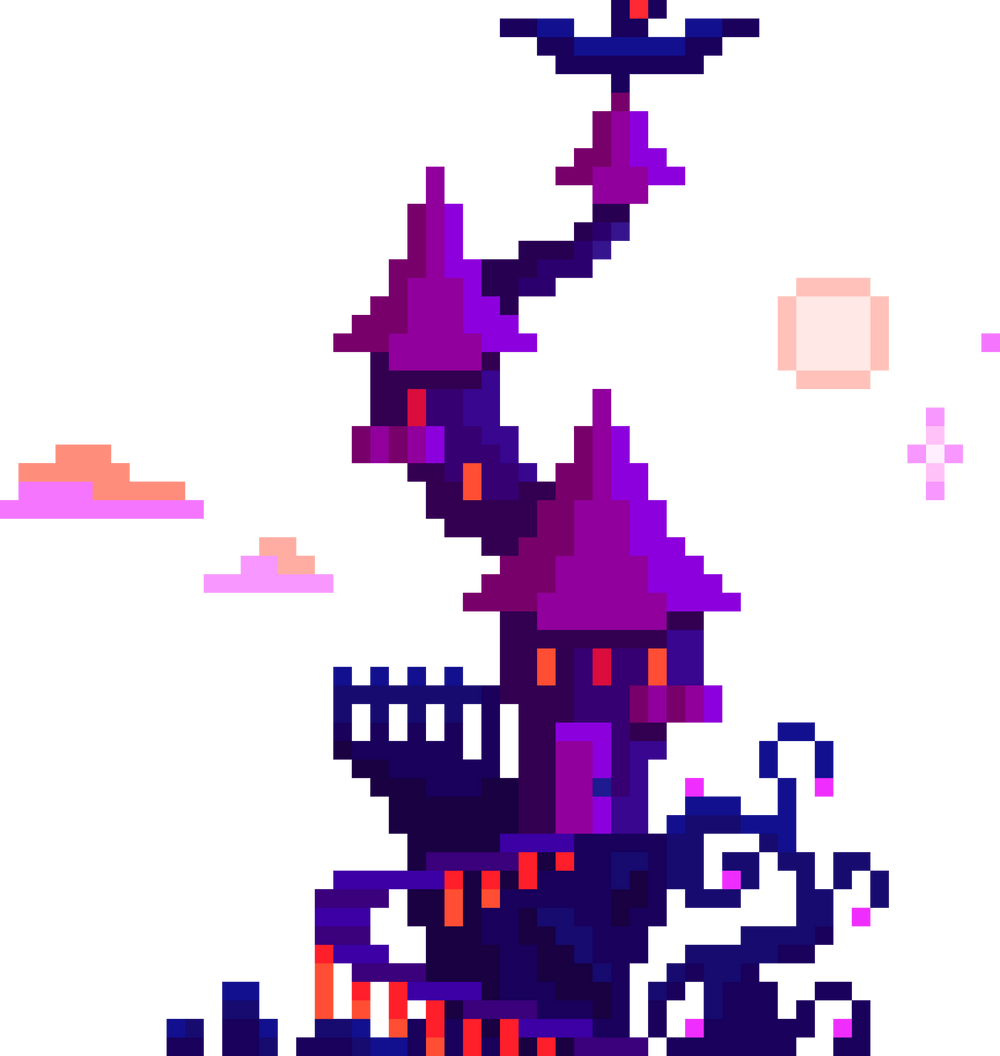 fairy tale witch house pixel art icon